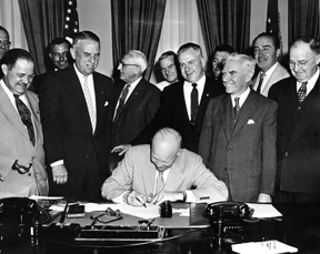 President Eisenhower signing HR7786